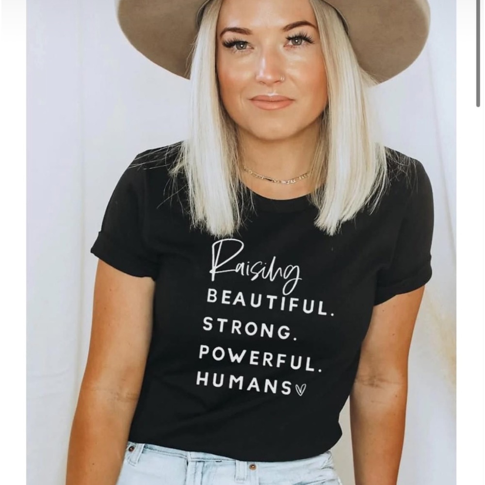 Bella Canvas Black T Raising Humans